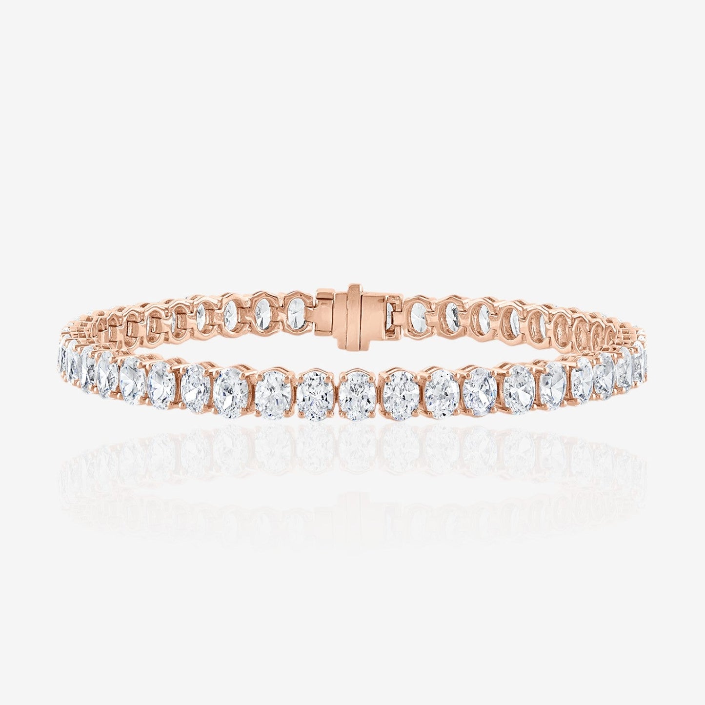 Lab Grown Oval Cut Prong-Set Diamond Tennis Bracelet