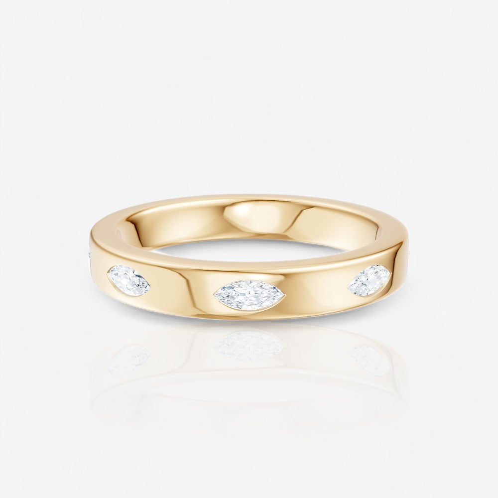0.35 CTW 14kt Gold Lab-Grown Marquise Diamond Inlay Fashion Band