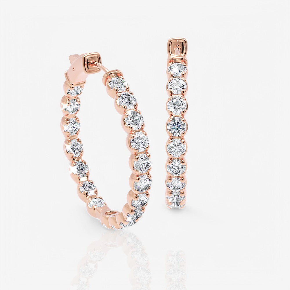Inside Out Lab-Grown Diamond Round Hoop Earrings, 1.25 Inch
