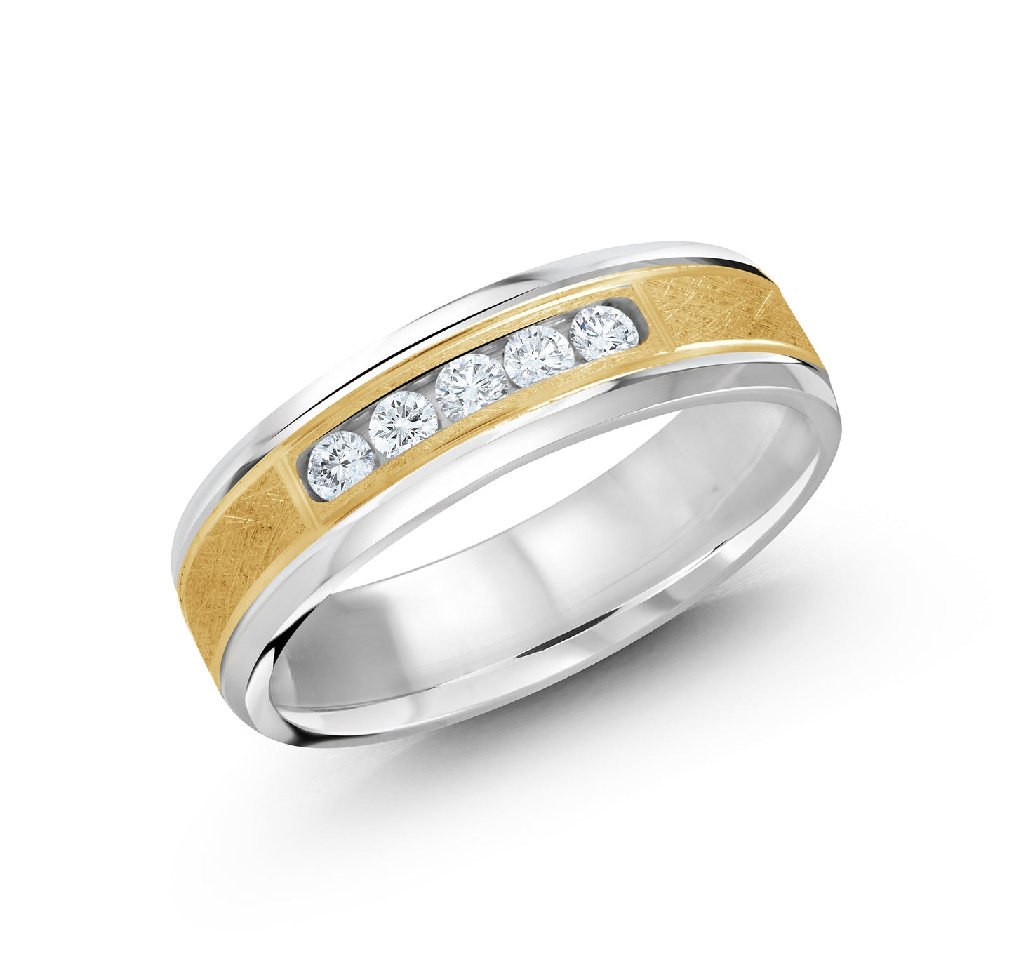 Men's 6mm 0.25 CTW Two-tone Lab-Grown Diamond Wedding Ring