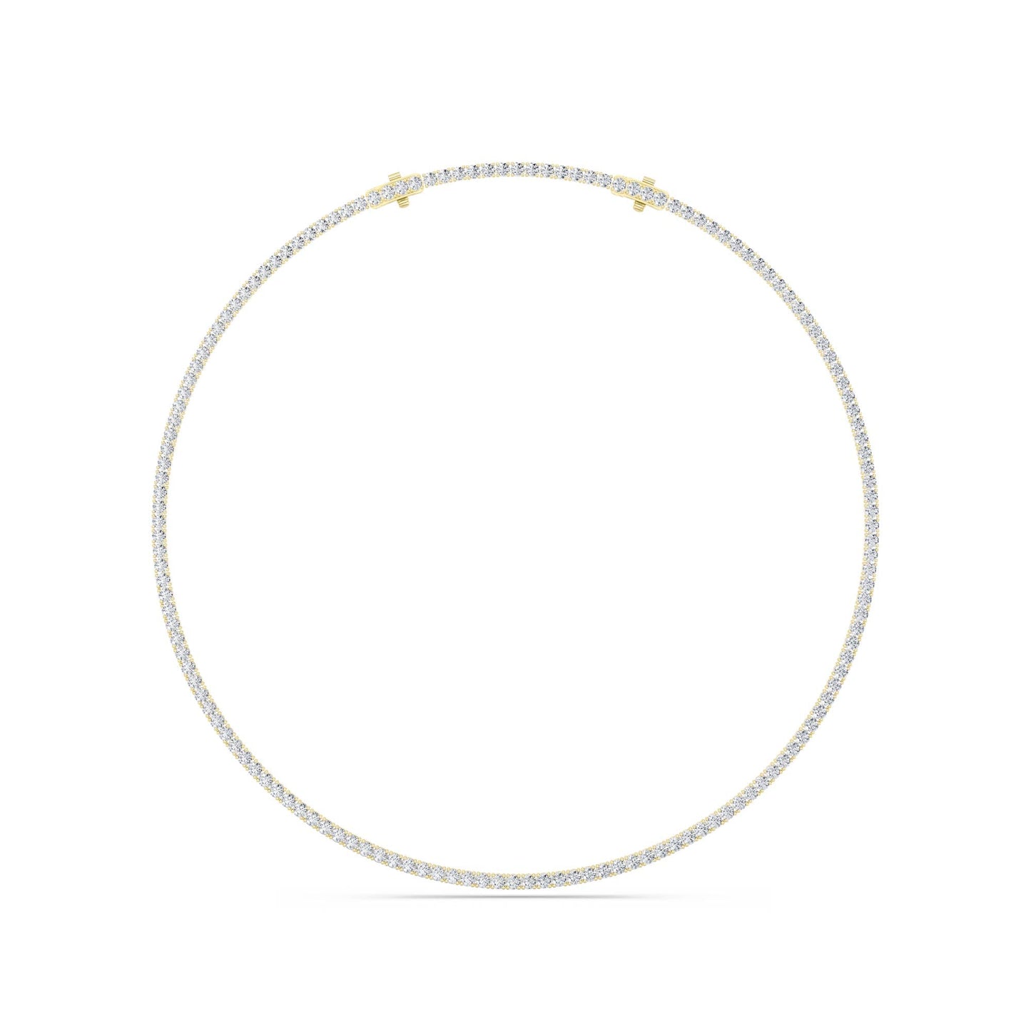 IGI Certified 15.00 CTW FVS Four-Prong Lab Grown Diamond Tennis Necklace in 14kt Yellow Gold