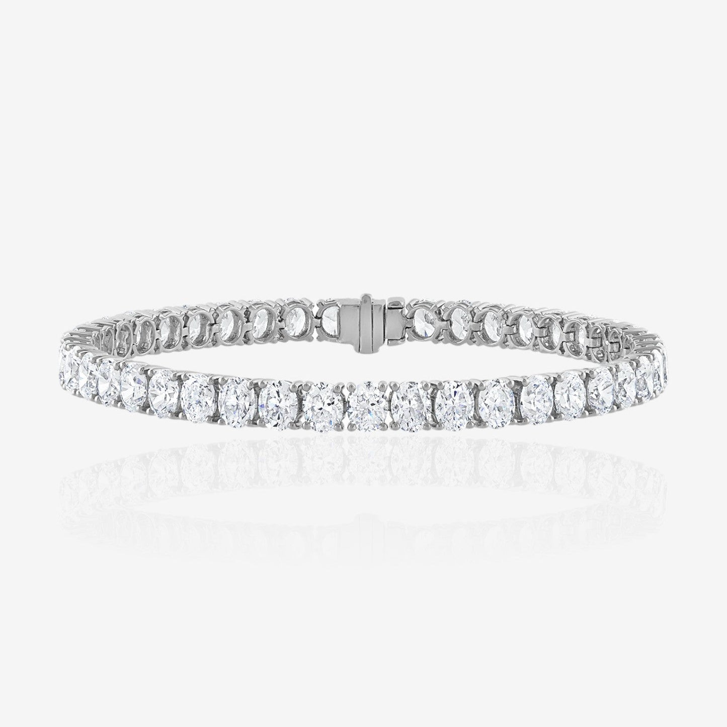 Lab Grown Oval Cut Prong-Set Diamond Tennis Bracelet