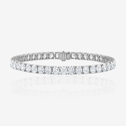 Lab Grown Oval Cut Prong-Set Diamond Tennis Bracelet