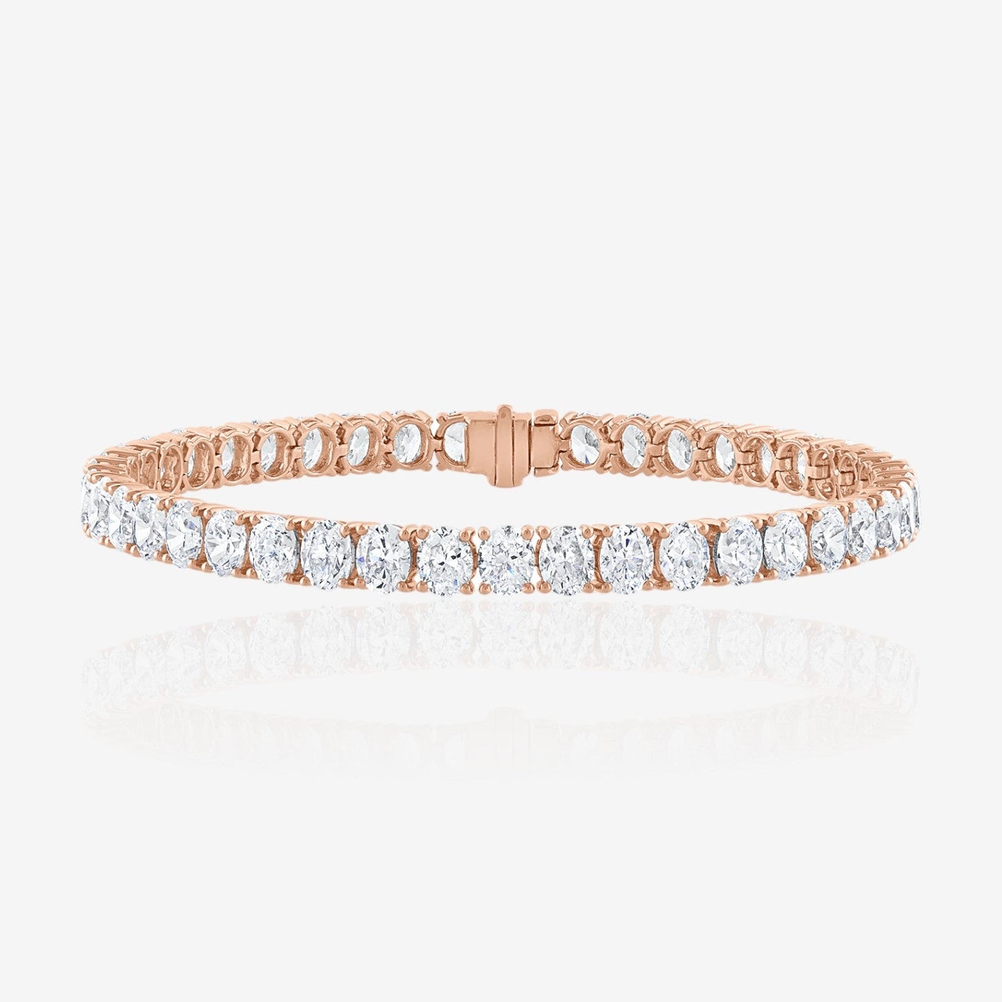 Lab Grown Oval Cut Prong-Set Diamond Tennis Bracelet