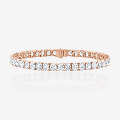 Lab Grown Oval Cut Prong-Set Diamond Tennis Bracelet