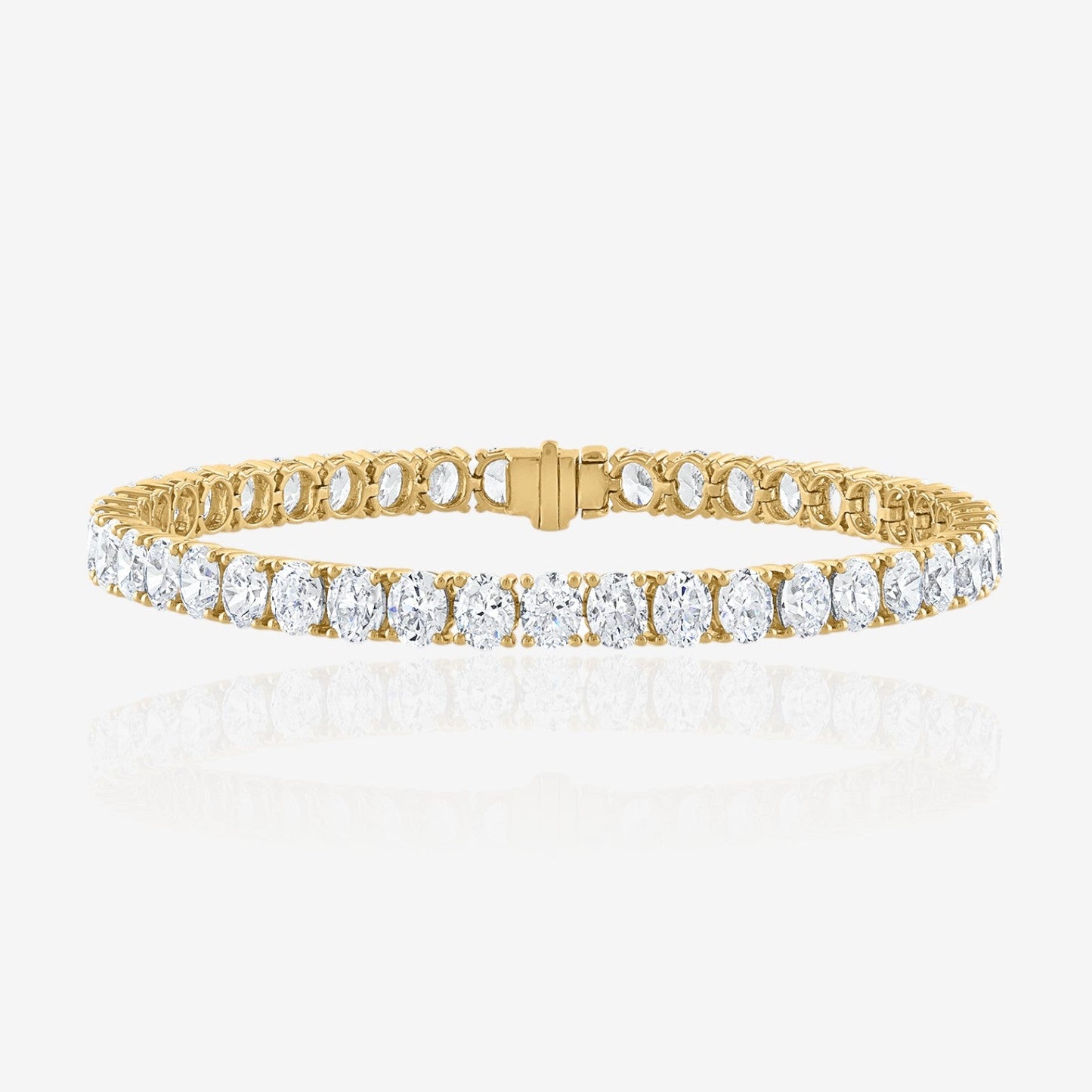 Lab Grown Oval Cut Prong-Set Diamond Tennis Bracelet
