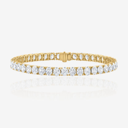 Lab Grown Oval Cut Prong-Set Diamond Tennis Bracelet