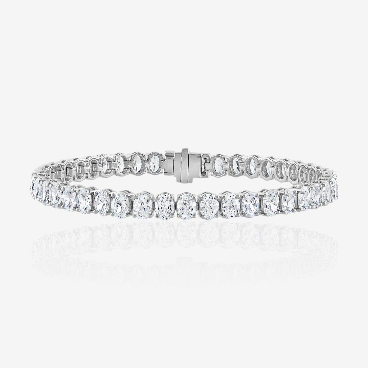 Lab Grown Oval Cut Prong-Set Diamond Tennis Bracelet