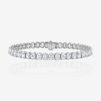 Lab Grown Oval Cut Prong-Set Diamond Tennis Bracelet