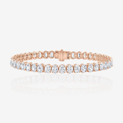 Lab Grown Oval Cut Prong-Set Diamond Tennis Bracelet