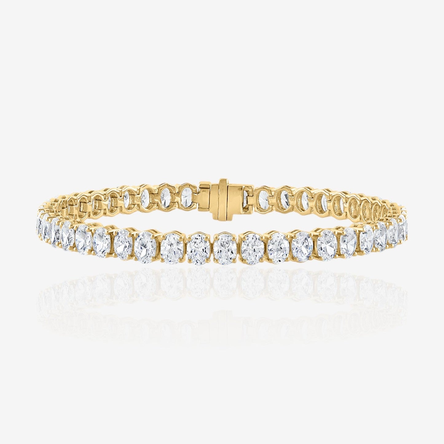 Lab Grown Oval Cut Prong-Set Diamond Tennis Bracelet