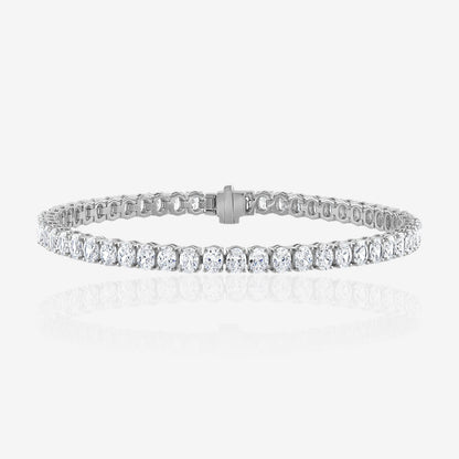 Lab Grown Oval Cut Prong-Set Diamond Tennis Bracelet