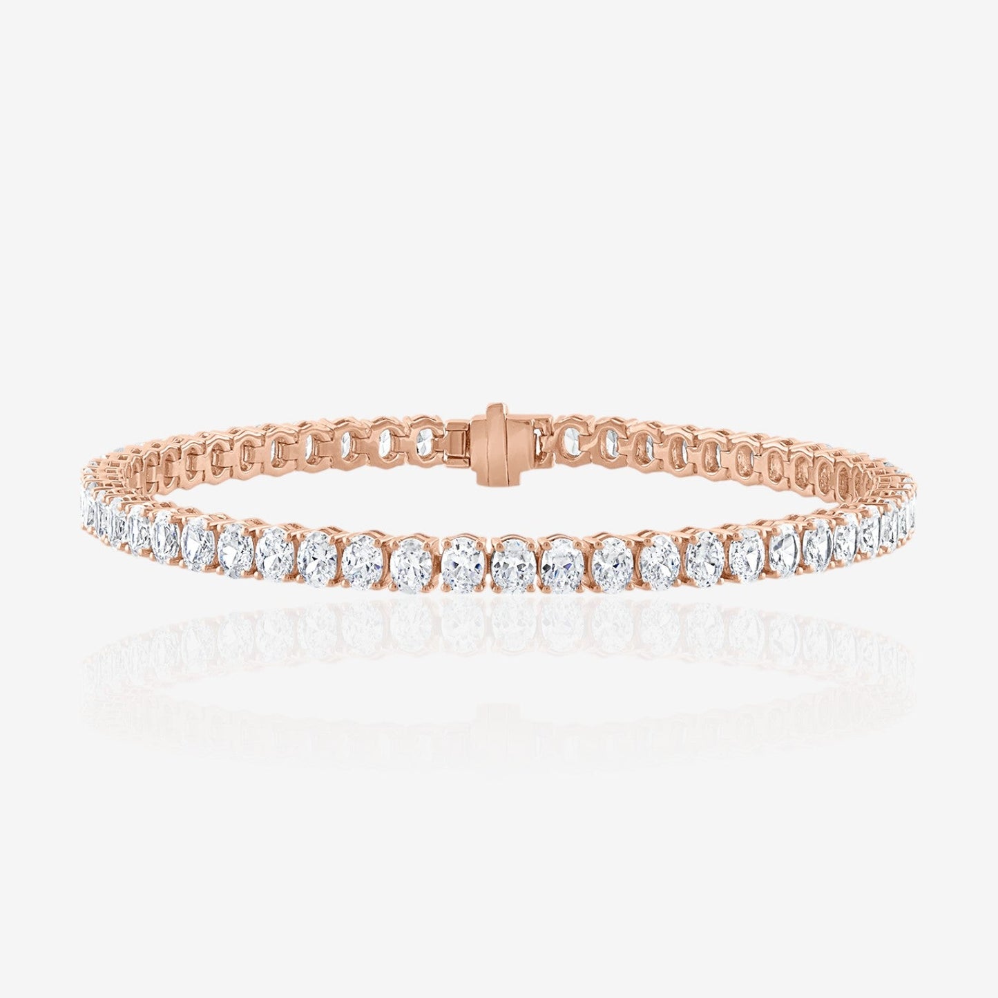 Lab Grown Oval Cut Prong-Set Diamond Tennis Bracelet
