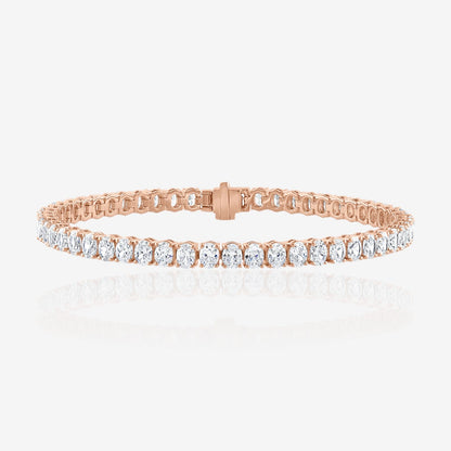 Lab Grown Oval Cut Prong-Set Diamond Tennis Bracelet
