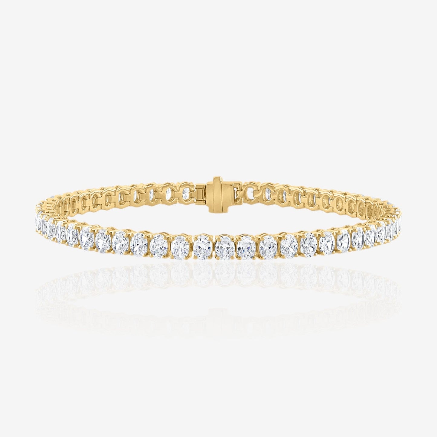 Lab Grown Oval Cut Prong-Set Diamond Tennis Bracelet