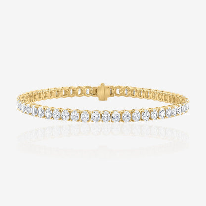 Lab Grown Oval Cut Prong-Set Diamond Tennis Bracelet