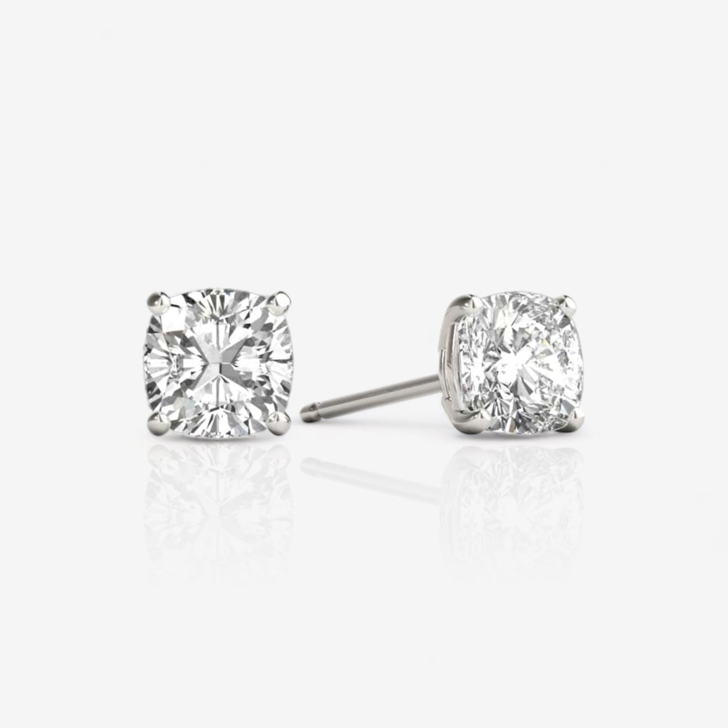 Lab-Grown Cushion-Cut Diamond Stud Earrings