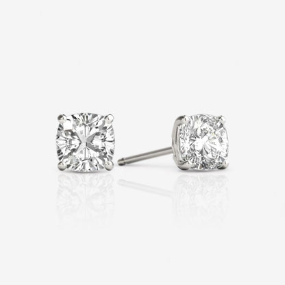 Lab-Grown Cushion-Cut Diamond Stud Earrings