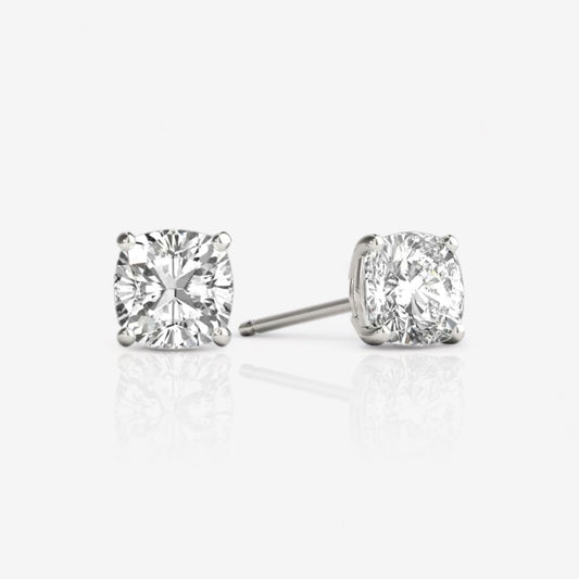 Lab-Grown Cushion-Cut Diamond Stud Earrings