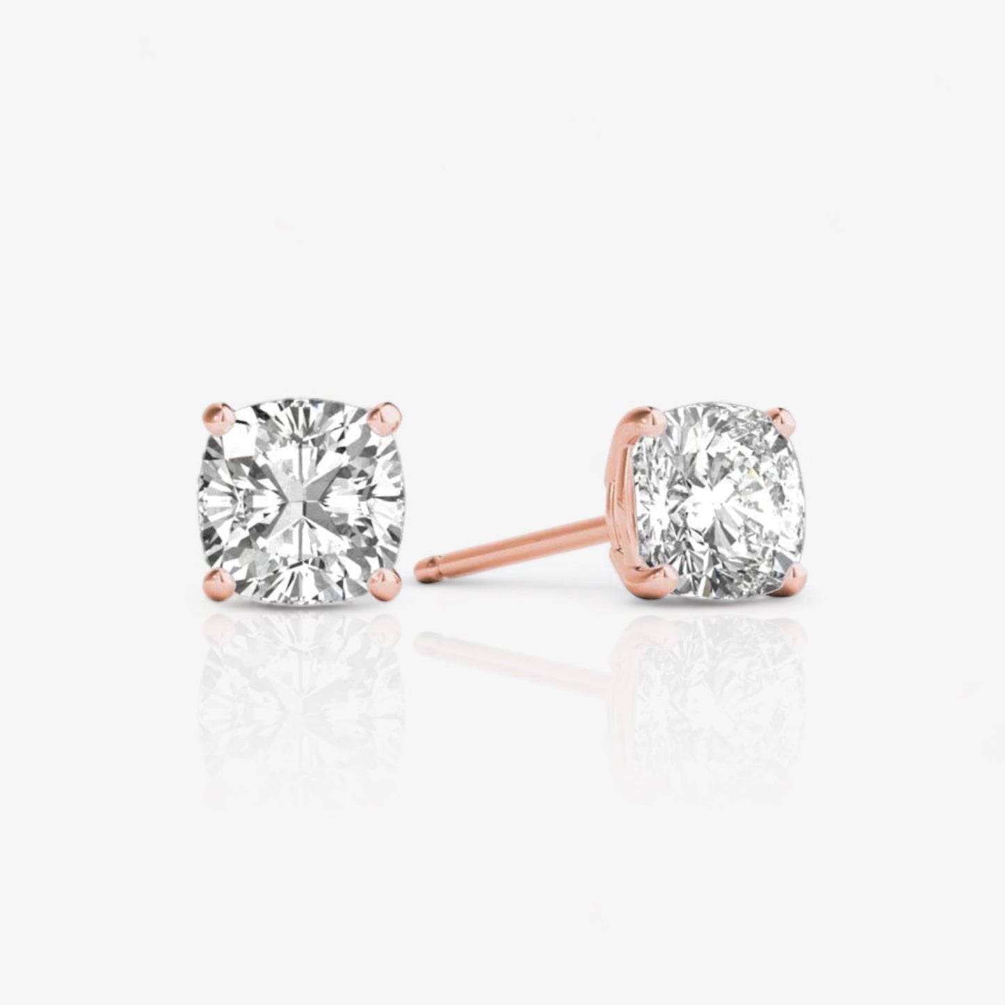 Lab-Grown Cushion-Cut Diamond Stud Earrings