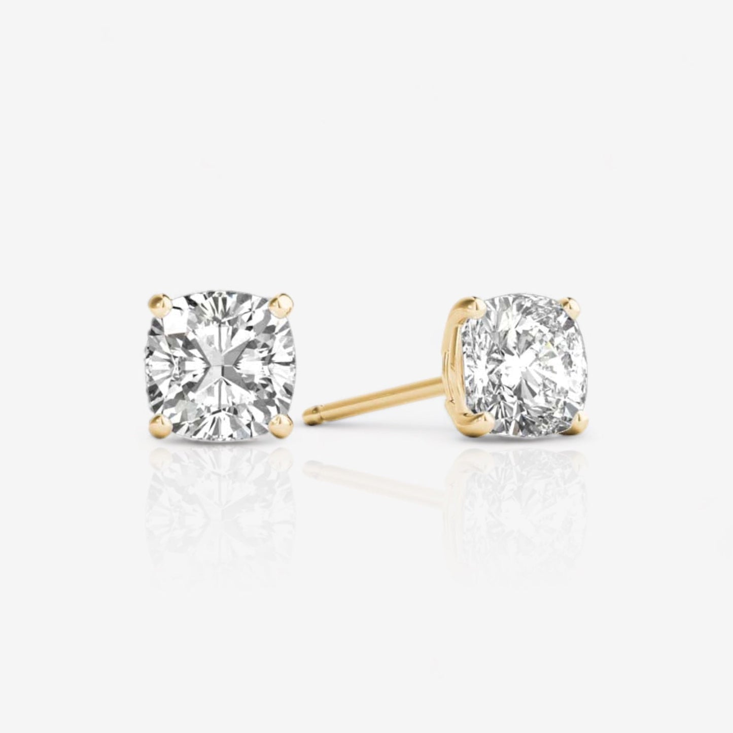 Lab-Grown Cushion-Cut Diamond Stud Earrings