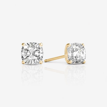 Lab-Grown Cushion-Cut Diamond Stud Earrings