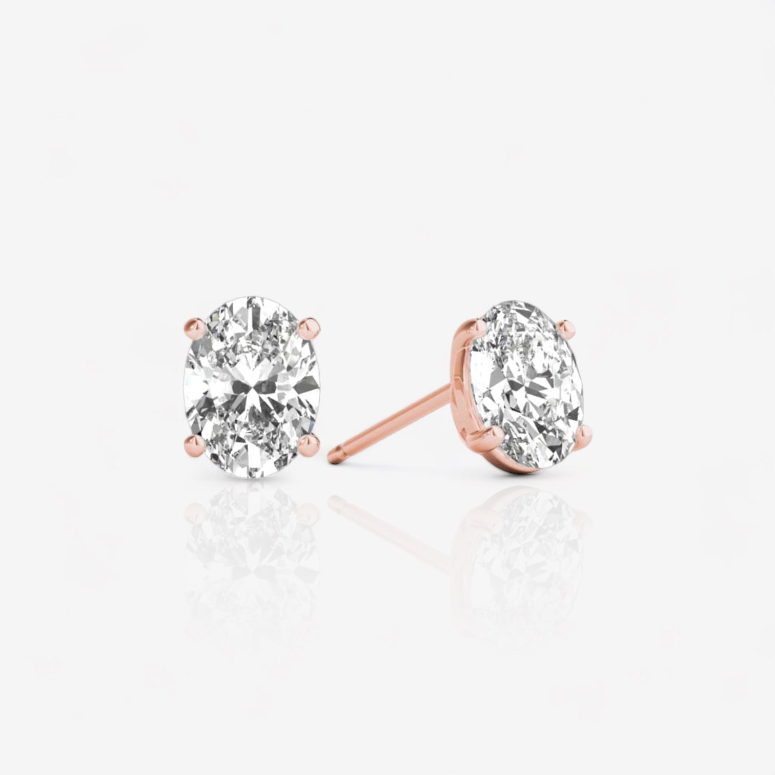 18kt rose gold/0.60/0.80/1.00 /push-back/screw-back/top