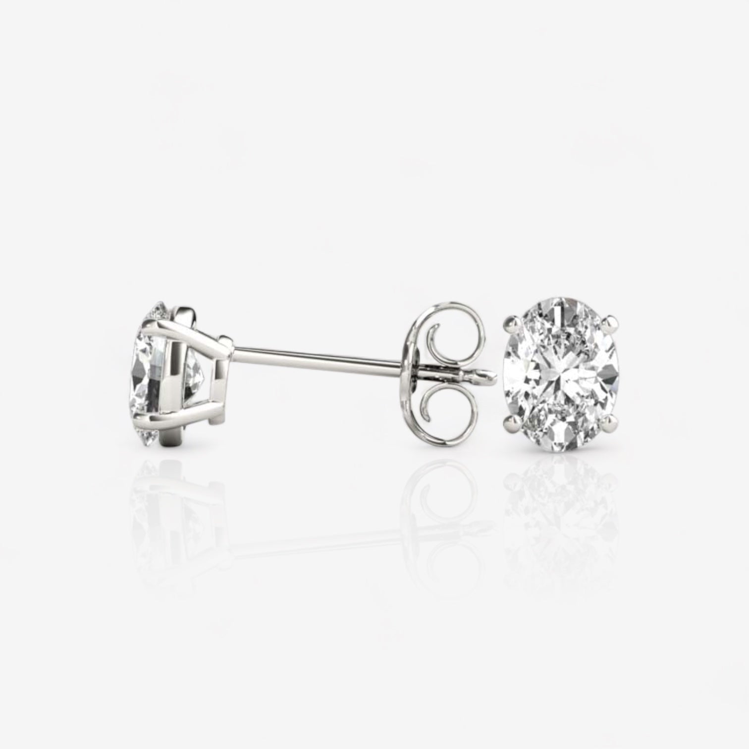 14kt White Gold/18kt white gold/platinum/0.60/0.80/1.00 /push-back/screw-back/side