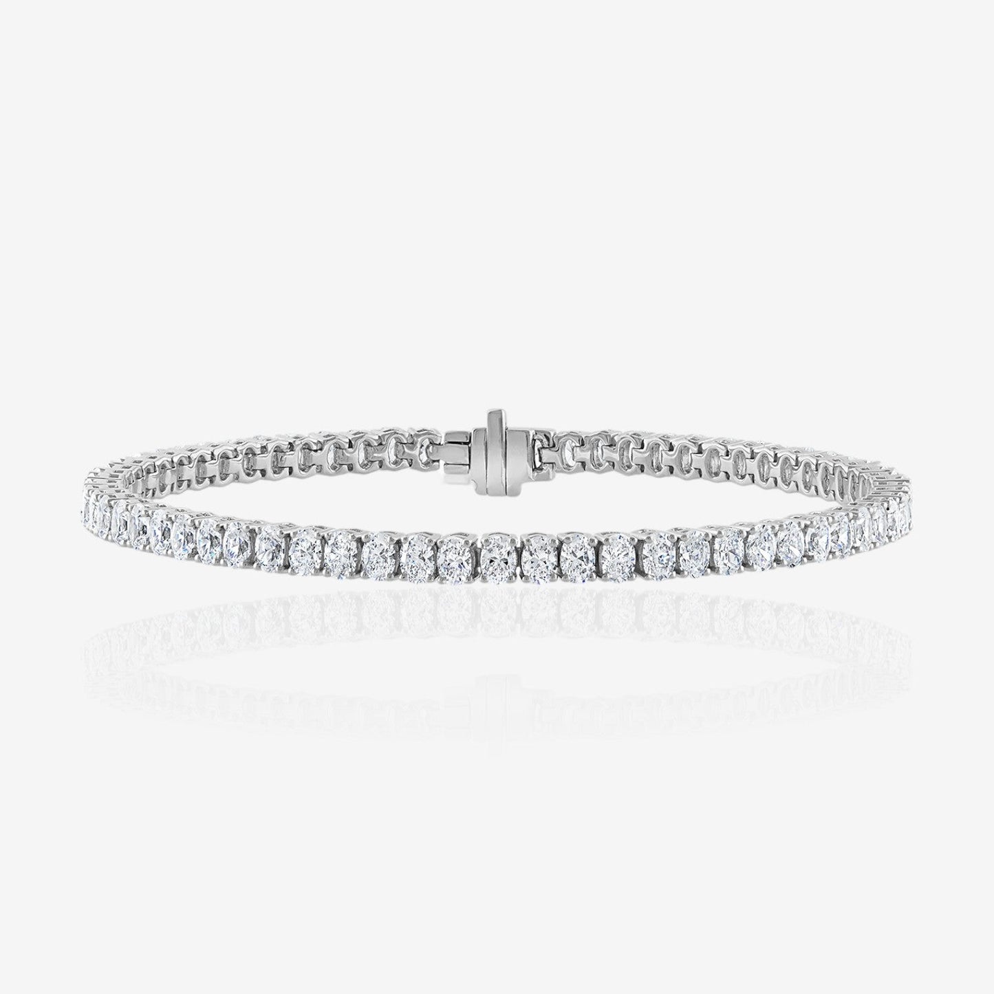 Lab Grown Oval Cut Prong-Set Diamond Tennis Bracelet