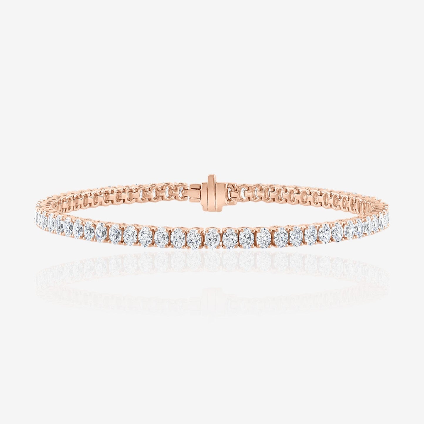 Lab Grown Oval Cut Prong-Set Diamond Tennis Bracelet