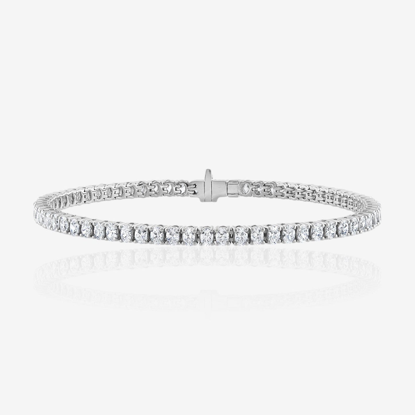 Lab Grown Oval Cut Prong-Set Diamond Tennis Bracelet
