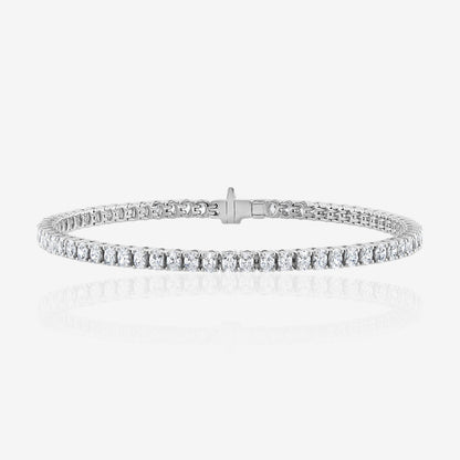 Lab Grown Oval Cut Prong-Set Diamond Tennis Bracelet