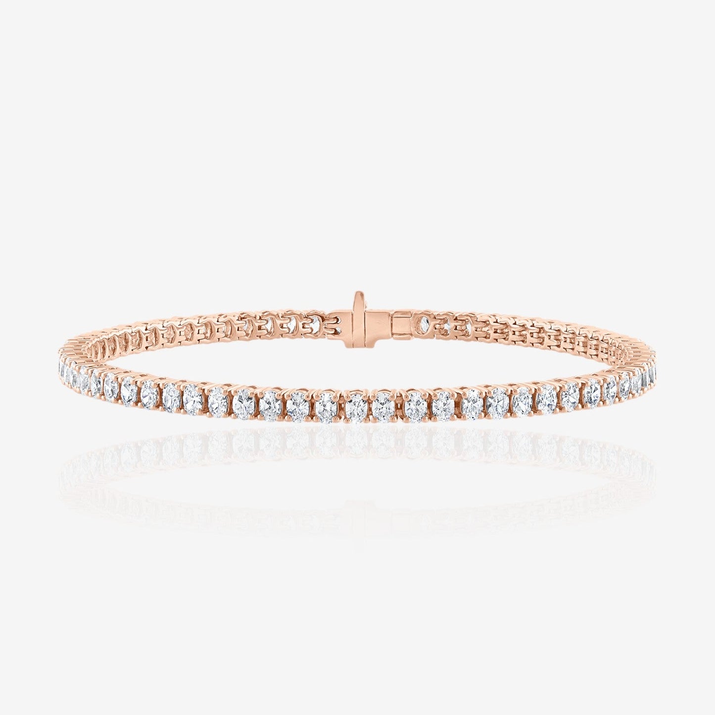 Lab Grown Oval Cut Prong-Set Diamond Tennis Bracelet
