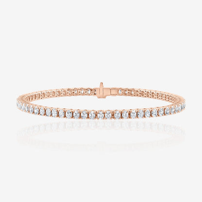 Lab Grown Oval Cut Prong-Set Diamond Tennis Bracelet