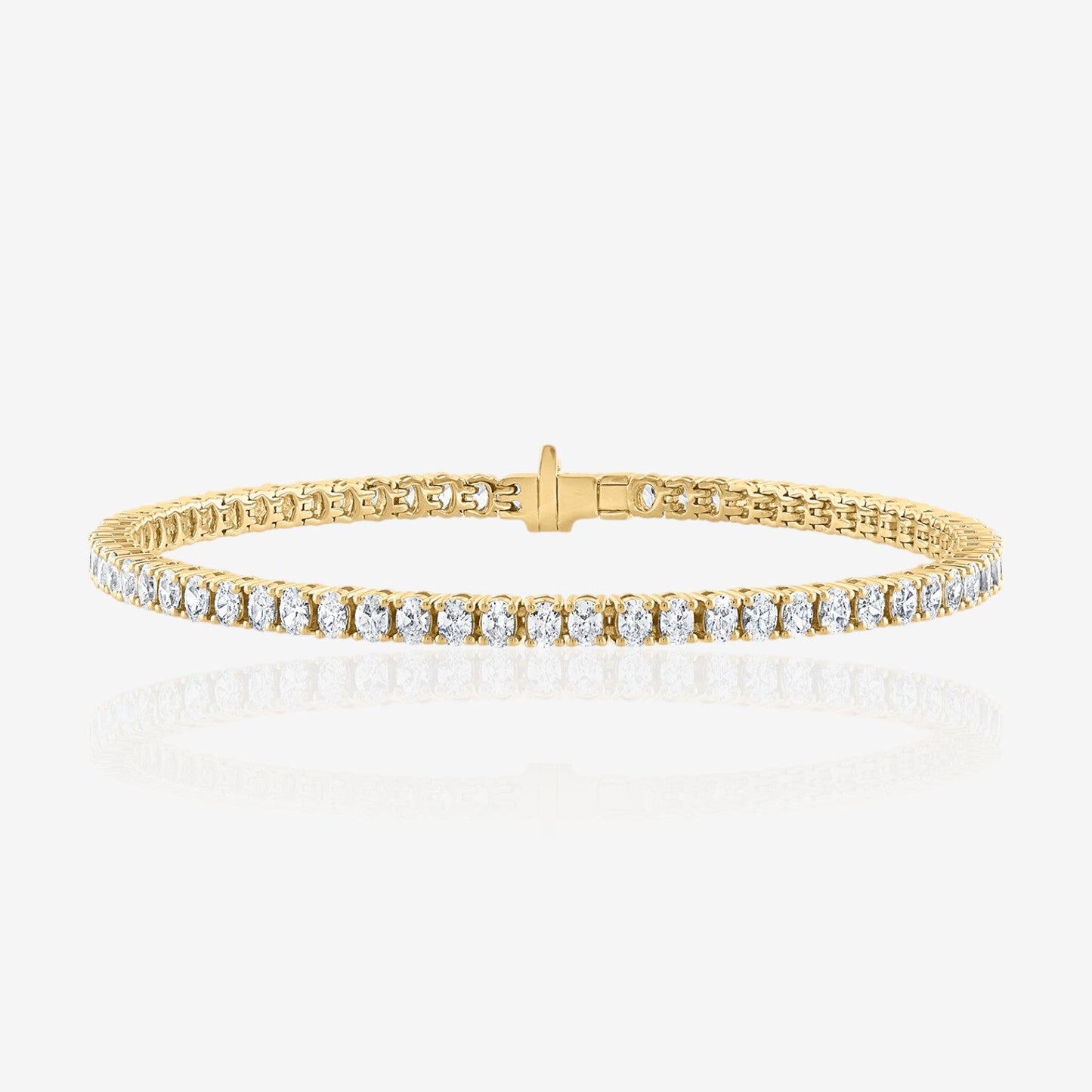 Lab Grown Oval Cut Prong-Set Diamond Tennis Bracelet