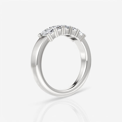 14kt white gold/18kt white gold/platinum/0.50/side