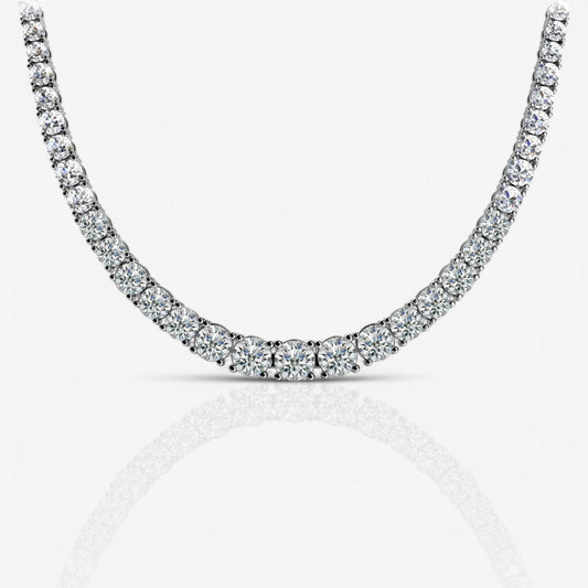 Four-Prong Graduated Lab Diamond Tennis Necklace