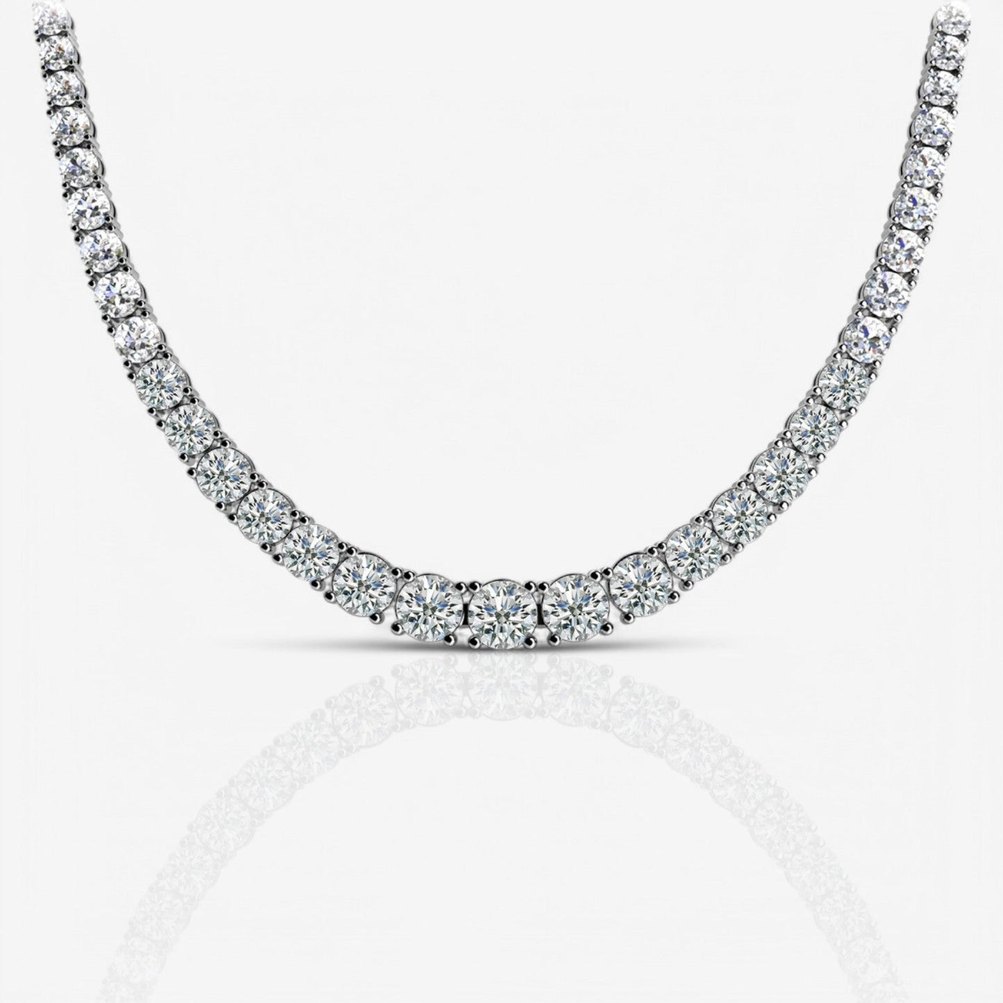 Four-Prong Graduated Lab Diamond Tennis Necklace