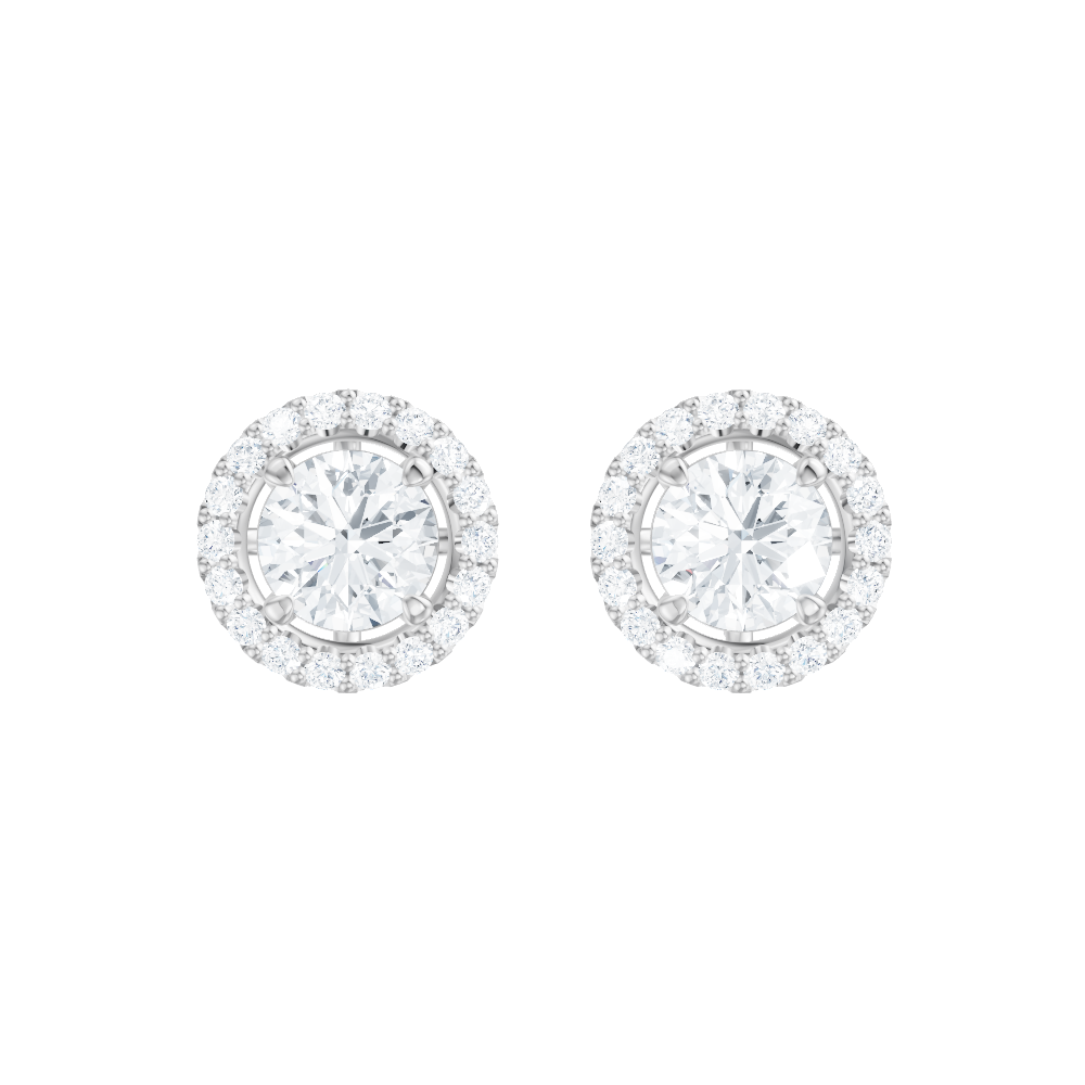 14kt white gold/18kt white gold/platinum/Fits 1.00 CTW Round Four-Prong Studs/Fits 1.50 CTW Round Four-Prong Studs/Fits 2.00 CTW Round Four-Prong Studs/Fits 3.00 CTW Round Four-Prong Studs/Fits 4.00 CTW Round Four-Prong Studs/side