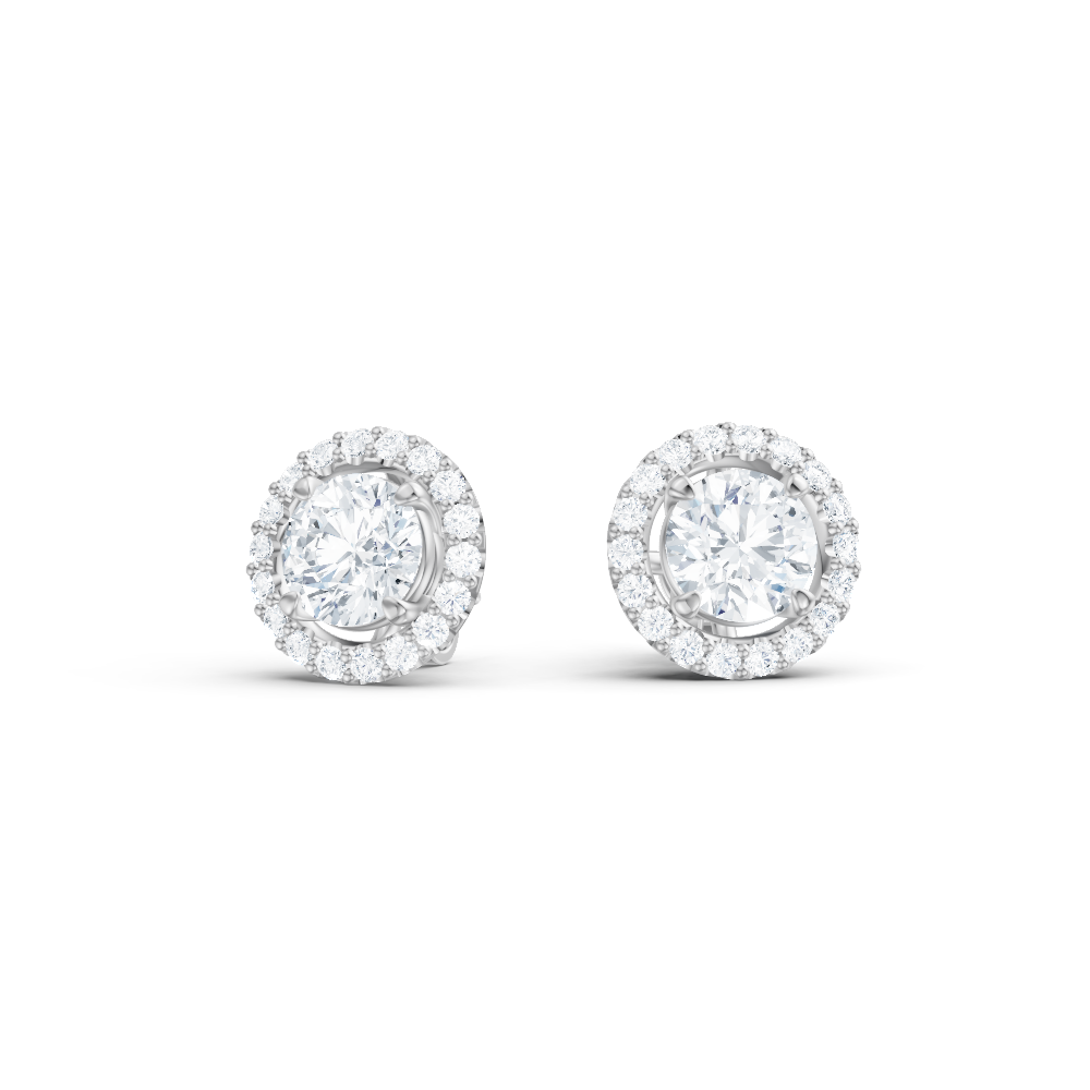 14kt white gold/18kt white gold/platinum/Fits 1.00 CTW Round Four-Prong Studs/Fits 1.50 CTW Round Four-Prong Studs/Fits 2.00 CTW Round Four-Prong Studs/Fits 3.00 CTW Round Four-Prong Studs/Fits 4.00 CTW Round Four-Prong Studs/front