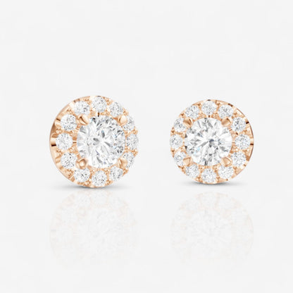 Round Lab-Grown Diamond Halo Stud Earrings