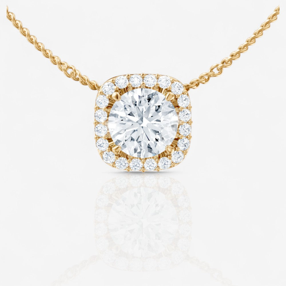 18kt yellow gold/round/cushion/side