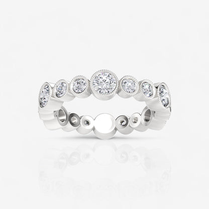 Alternating Lab Diamond Bezel Set Eternity Band