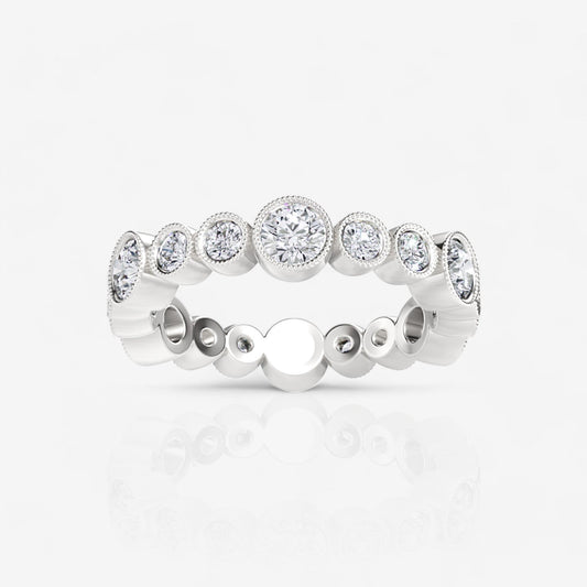 Alternating Lab Diamond Bezel Set Eternity Band