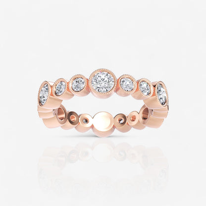 Alternating Lab Diamond Bezel Set Eternity Band