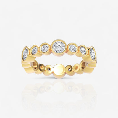 Alternating Lab Diamond Bezel Set Eternity Band