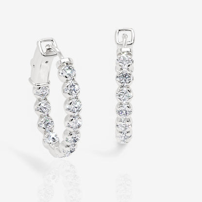 Oval-Shaped Lab Diamond Eternity Hoop Earrings, 1.0 Inch