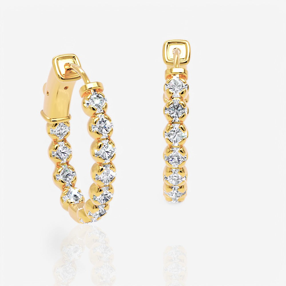 Oval-Shaped Lab Diamond Eternity Hoop Earrings, 1.0 Inch