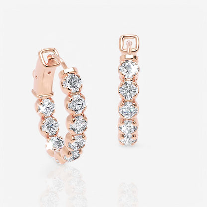 Oval-Shaped Lab Diamond Eternity Hoop Earrings, 1.0 Inch