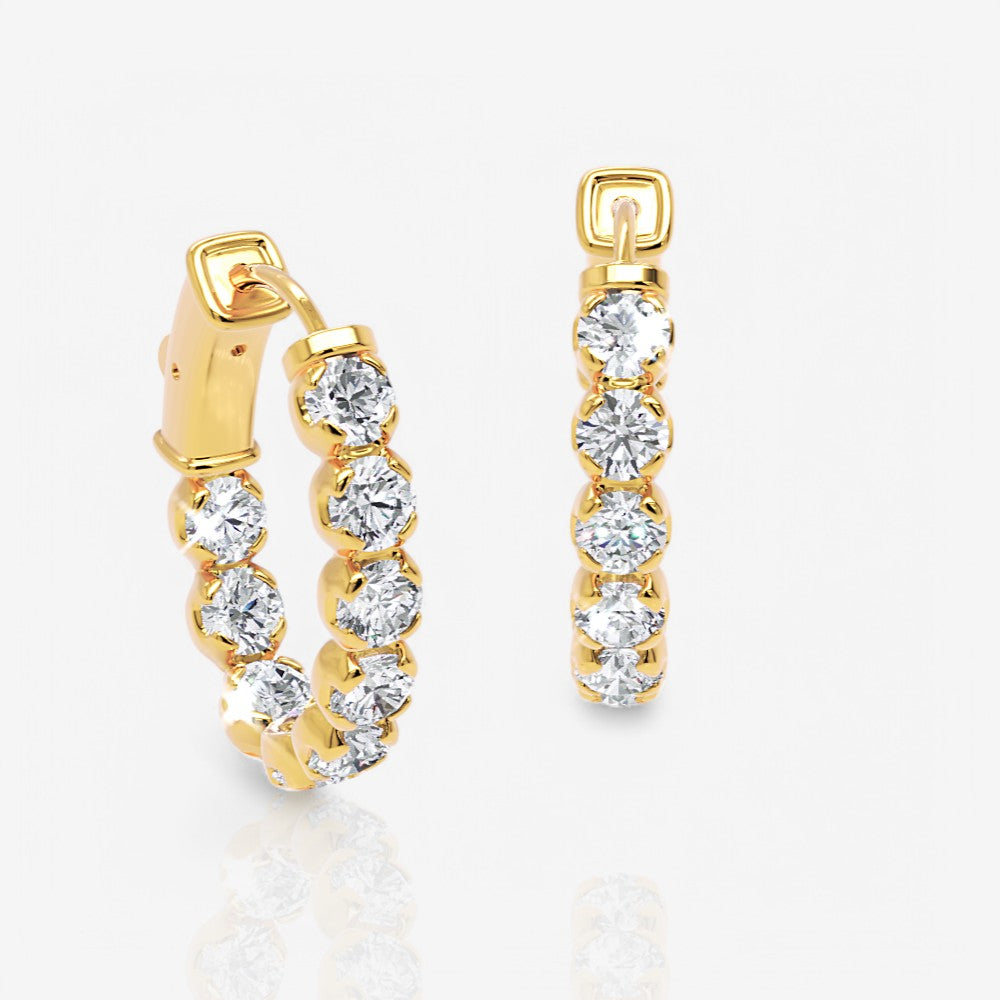 Oval-Shaped Lab Diamond Eternity Hoop Earrings, 1.0 Inch